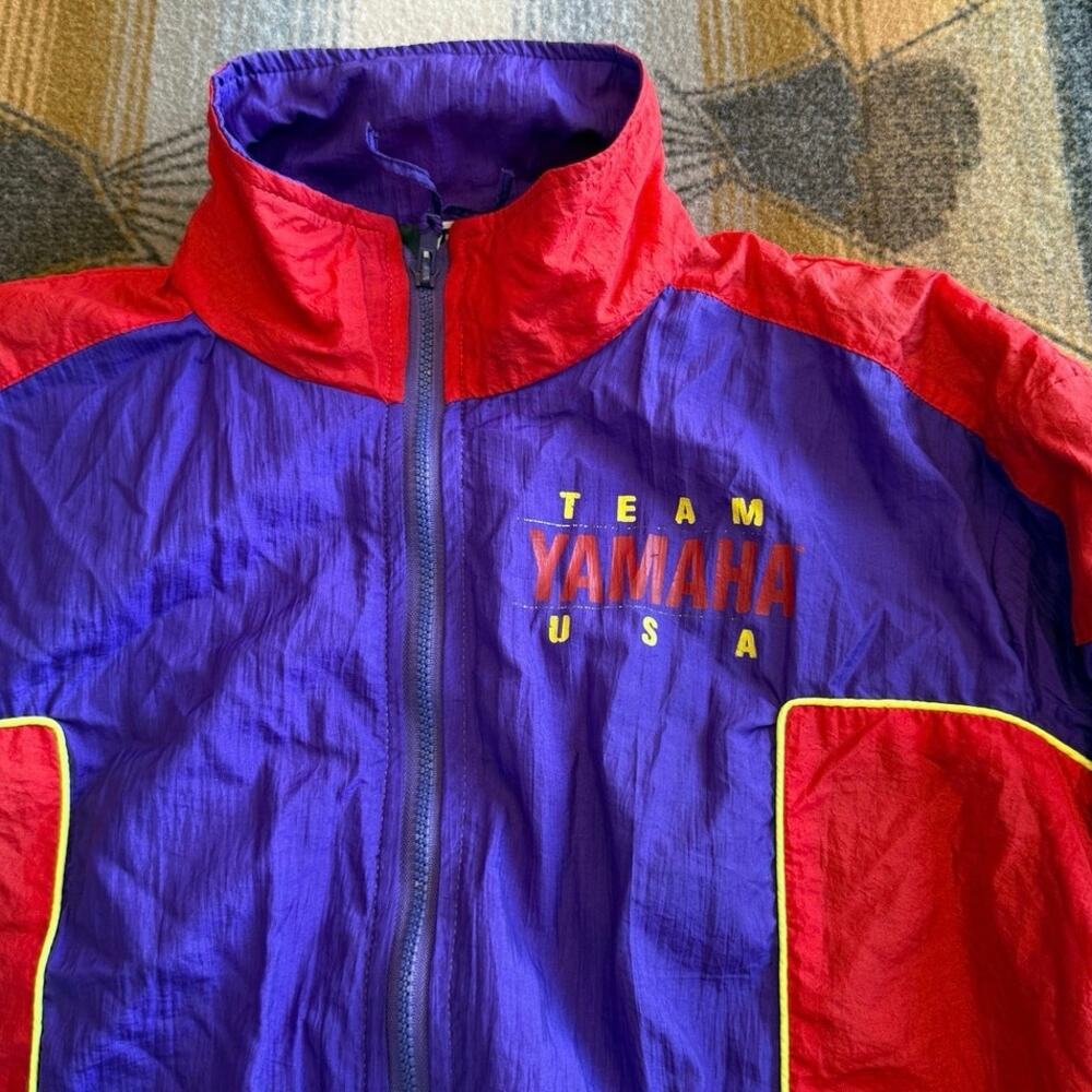 Vintage 90s Yamaha Team USA Full Zip Windbreaker Jacket Mens Size Medium - Picture 4 of 10